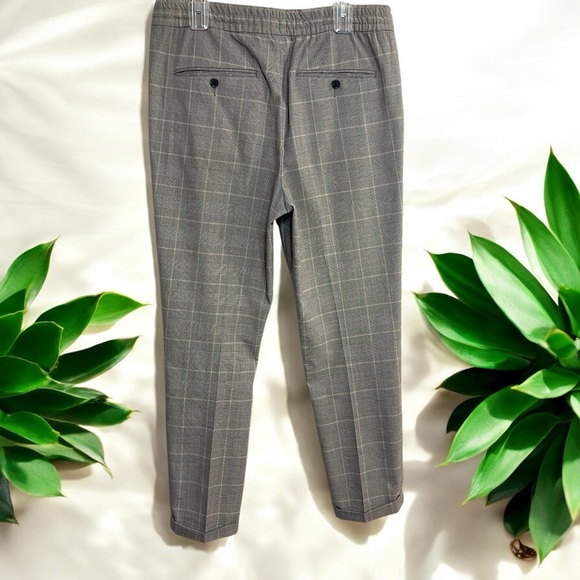H&M Men’s Plaid Slim Fit Pull On Cuffed Pants - Picture 8 of 16